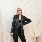 Sacou negru din paiete,fara inchidere, Imperial