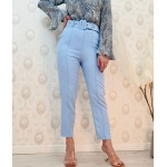 Pantaloni office,cu talie inalta, bleu,turcoaz,bleumarin