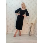 Rochie Neagra Midi,plisata