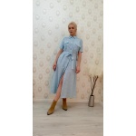 Rochie midi bleu tip cămașă