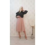 Fusta roz pudrat,midi,plisata - imagine 3