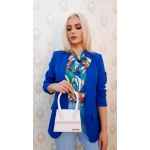 Sacou albastru electra cu guler tip sal