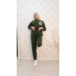 Compleu casual verde-kaki,din bumbac - imagine 5