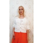 Bluza alba cu top inclus,model fronsat - imagine 4