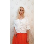 Bluza alba cu top inclus,model fronsat - imagine 3